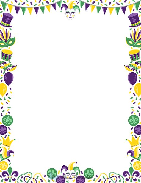 free mardi gras borders